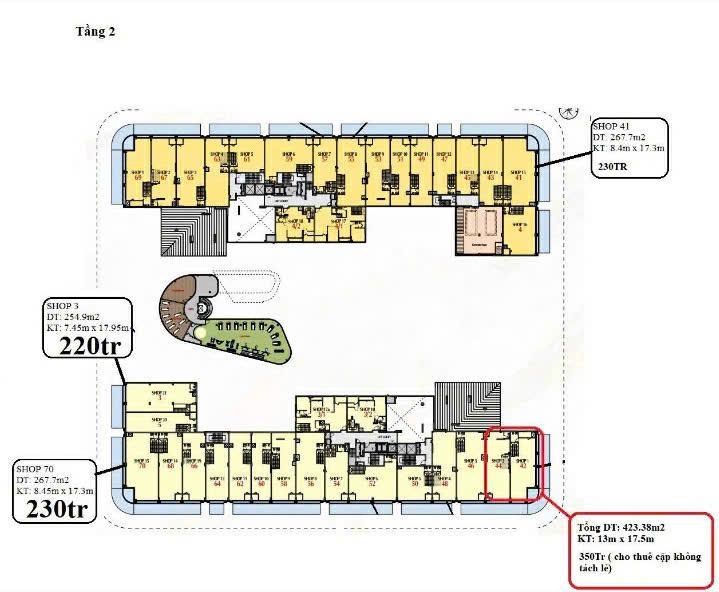 350tr shop cardinal court 423m2, trung tâm cbd phú mỹ hưng, showroom  văn phòng  phòng khám  ...