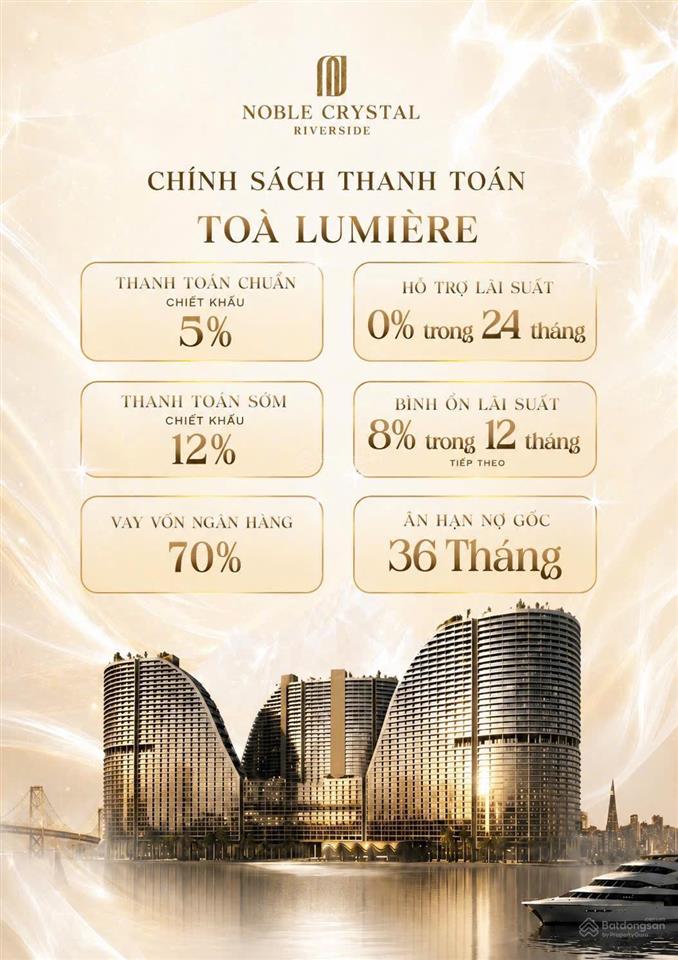 Noble crystal riverside
biểu tượng sống đẳng cấp bên sông sài gòn  7.3 tỷ/ căn 2pn 88m²