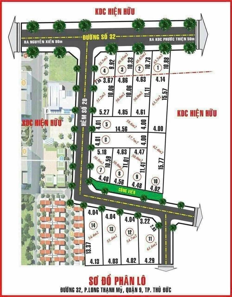 Bán đất đối diện vinhomes  56 m2  đường 32 thông 9a khu tđc phước thiện  chỉ 3,85 tỷ