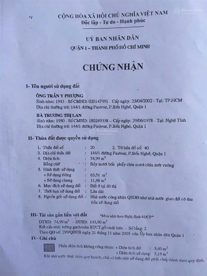 Bán nhà siêu vị trí mặt tiền pasteur quận 1