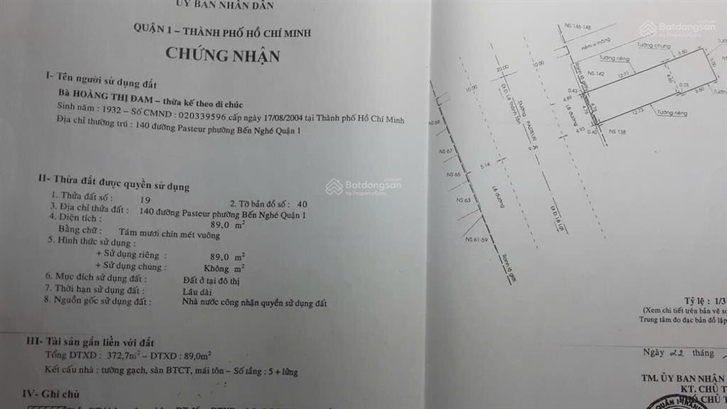 Bán nhà siêu vị trí mặt tiền pasteur quận 1