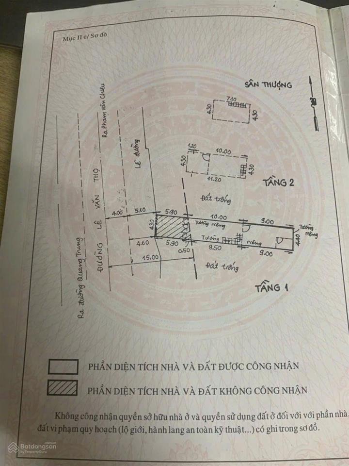 Cần bán gấp mặt tiền lê văn thọ, dt 4,3 m x 25m, nở hậu 4,4m giá 16,5 tỷ.  0988 504 *** em cầm