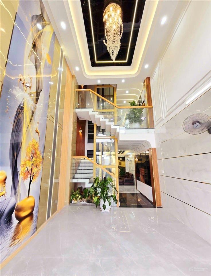 Nhà đẹp 6tầng,4x16,mặt tiền kd, gần lê văn quới, ôtô đậu trong nhà,9xtỉ.