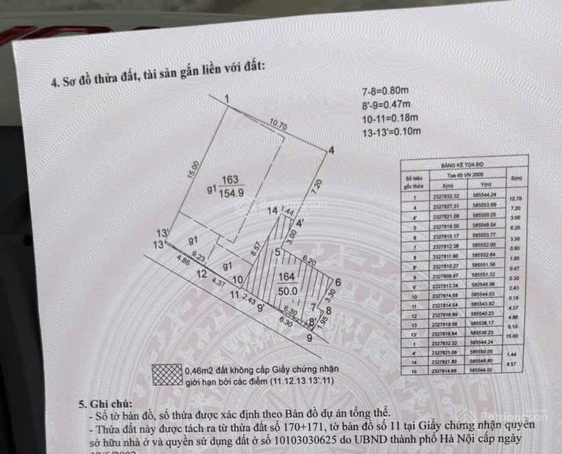 Duy nhất mặt phố đồng cổ, tây hồ vị trí đắc địa thông số vàng  không quy hoạch.