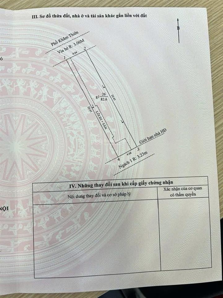 Mặt phố khâm thiên không quy hoạch thông số vàng giá tốt nhất thị trường!