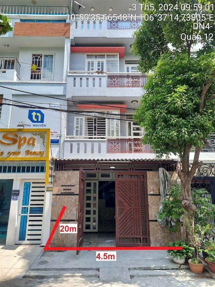 Nhà 4tầng btct, kdc an sương  ngộp bank (4,5x20) đường 2làn có cv giữa  giá 7,3 tỷ