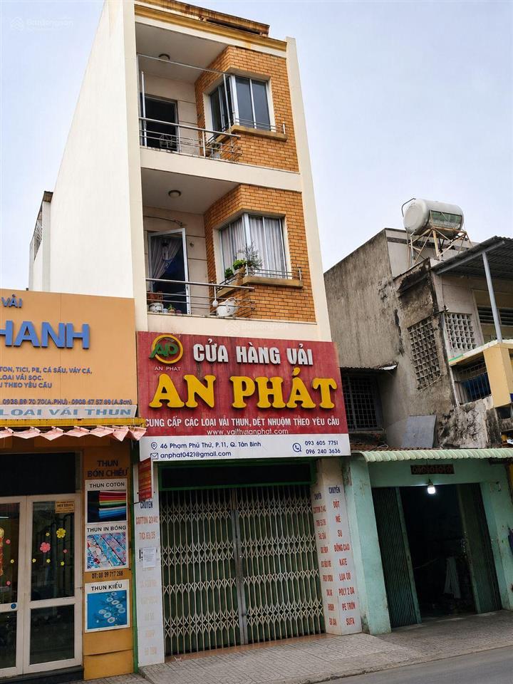 Cho thuê nhà 4 tầng  4*15  mặt tiền đường phạm phú thứ  gần ngã tư bảy hiền và chợ tân bình