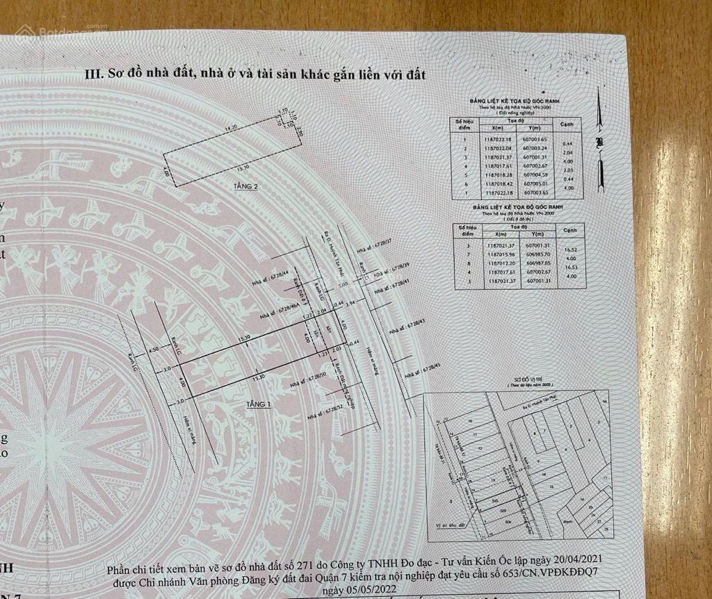 Bán nhà 80m2 (4x22) đường trước nhà 5m huỳnh tấn phát quận 7 kề pmh, dòng tiền 180tr/năm, chỉ 6.4tỷ