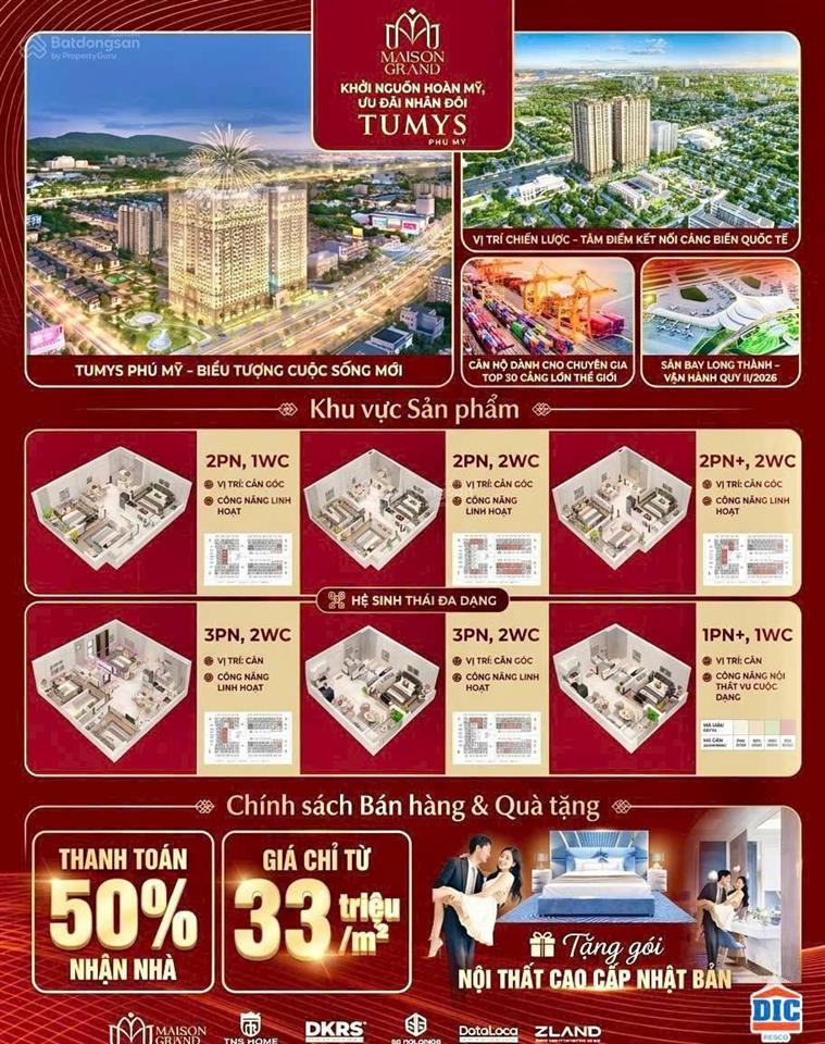 Căn hộ maison grand phú mỹ  giá tốt chỉ từ 33tr/m | nhận nhà quý ii/2026