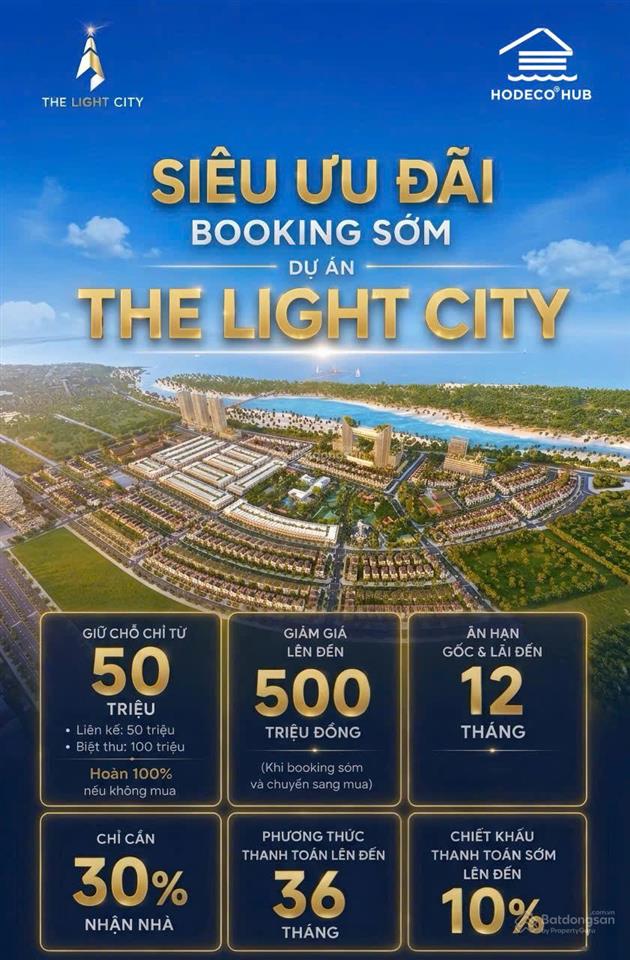 Nhà phố the light city 1 trệt 2 lầu, hướng đông nam, diện tích 100m2, đường lớn hướng biển