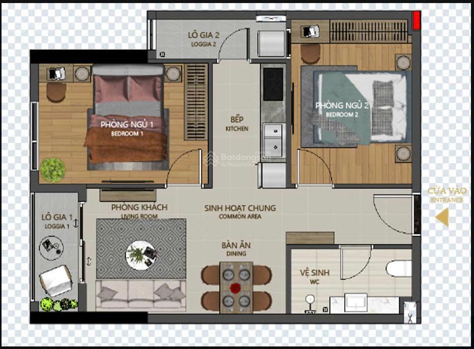 Bán căn hộ maison grand, diện tích 58m2  giá chỉ 2 tỷ, khai thác cho thuê 14 triệu/ tháng