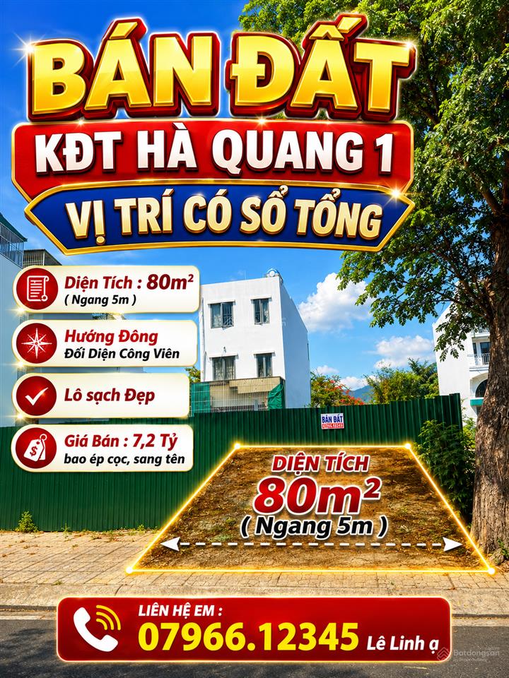 Đối diện công viên  vị trí đã có sổ tổng  hà quang 1