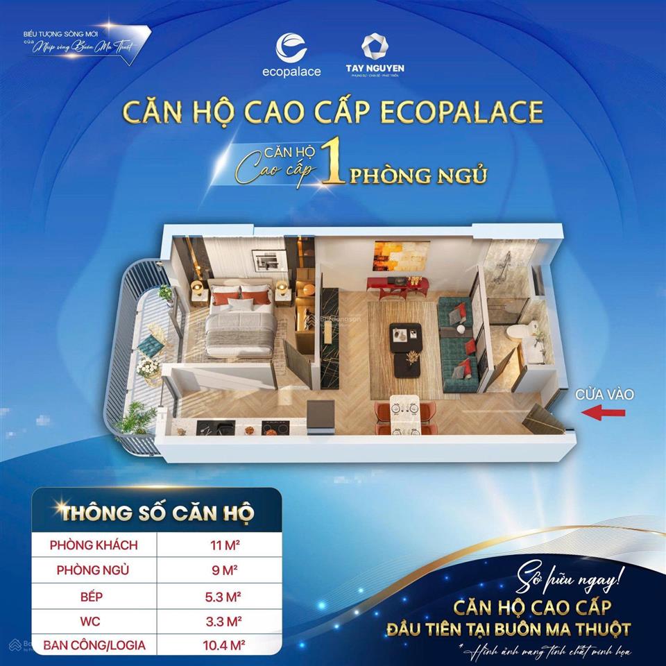 1 phòng ngủ  dự án ecopalace buôn ma thuột  daklak/ hàng hot