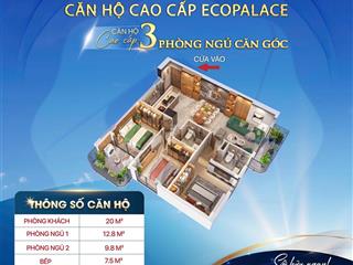Căn hộ góc 2mt  3phòng ngủ tại ecopalace bmt/ toà nhà 35 tầng cao nhất tây nguyên tt bmt