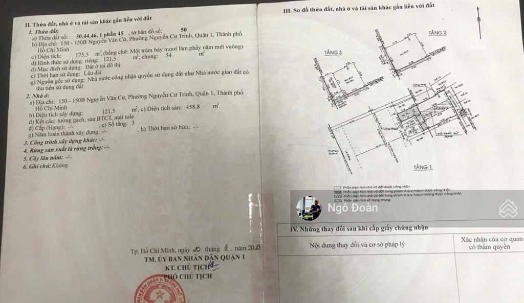 Bán nhà mt nguyễn văn cừ p. nguyễn cư trinh 7.3 x 24 trệt 2 lầu giá 70.5 tỷ