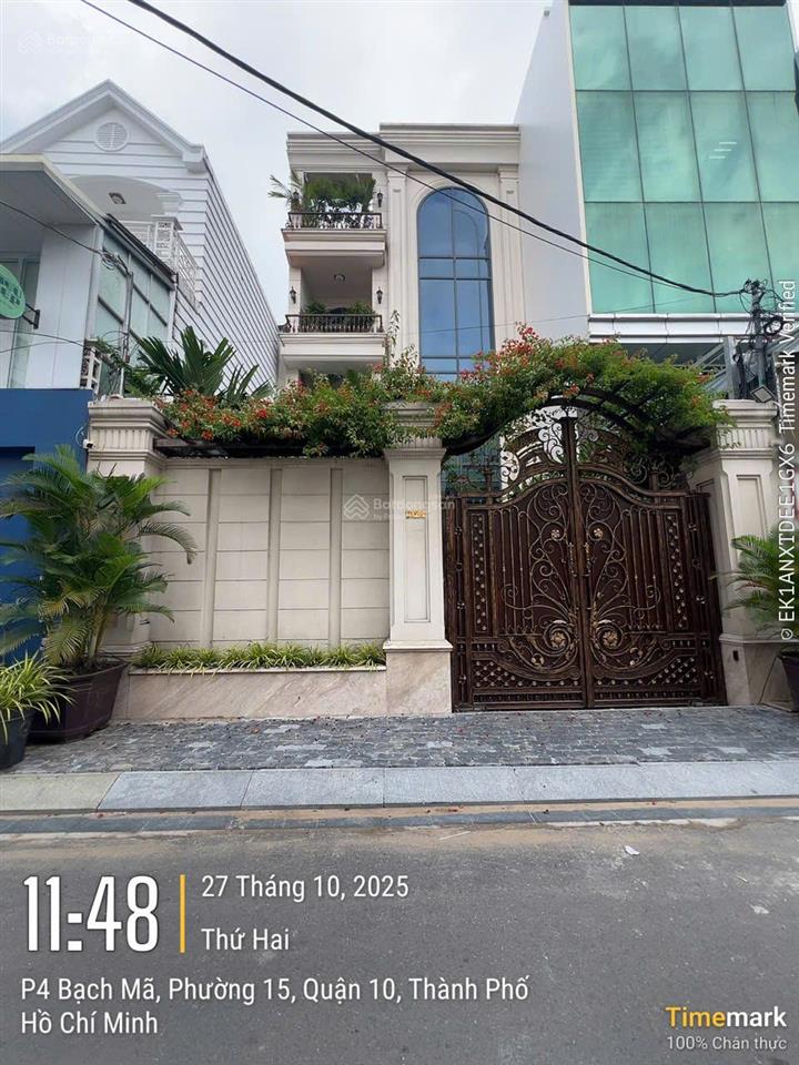 Bán nhà mt bạch mã, p15, q10, 8x25m hầm 4 lầu, diện tích 189,1m2 giá chào 56 tỷ