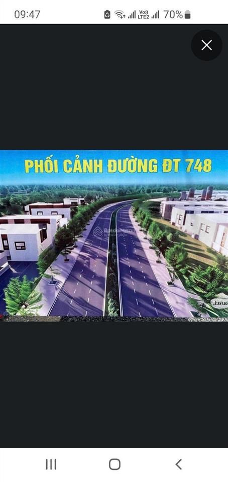 Chính chủ cần bán đất mt đường dt 748, tp bến cát bình dương