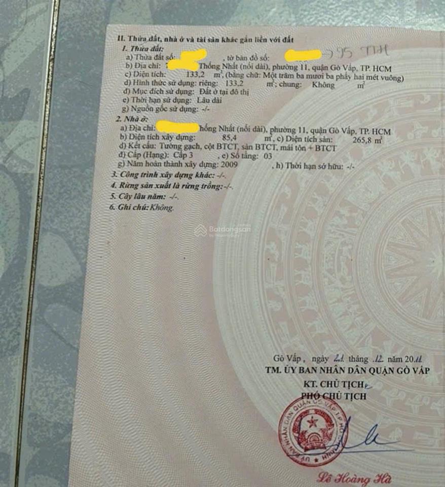 Lên sóng  nhà  tốt, 9tỷ5 đường thống nhất  phường 11  quận gò vấp