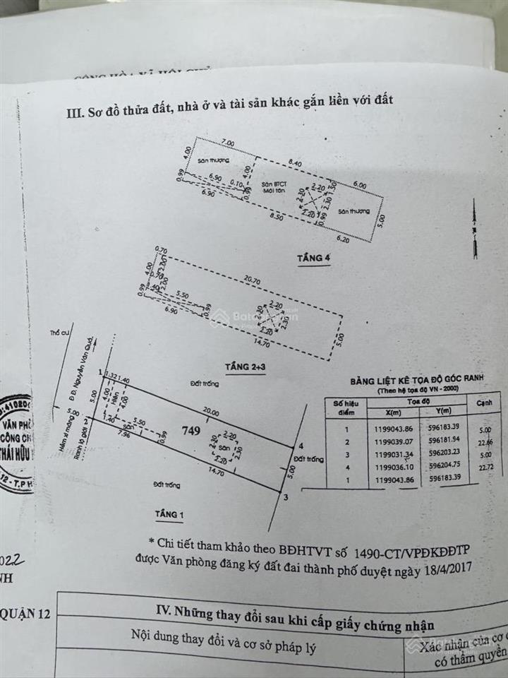 Nhà bán quận 12  không lộ giới không quy hoạch
