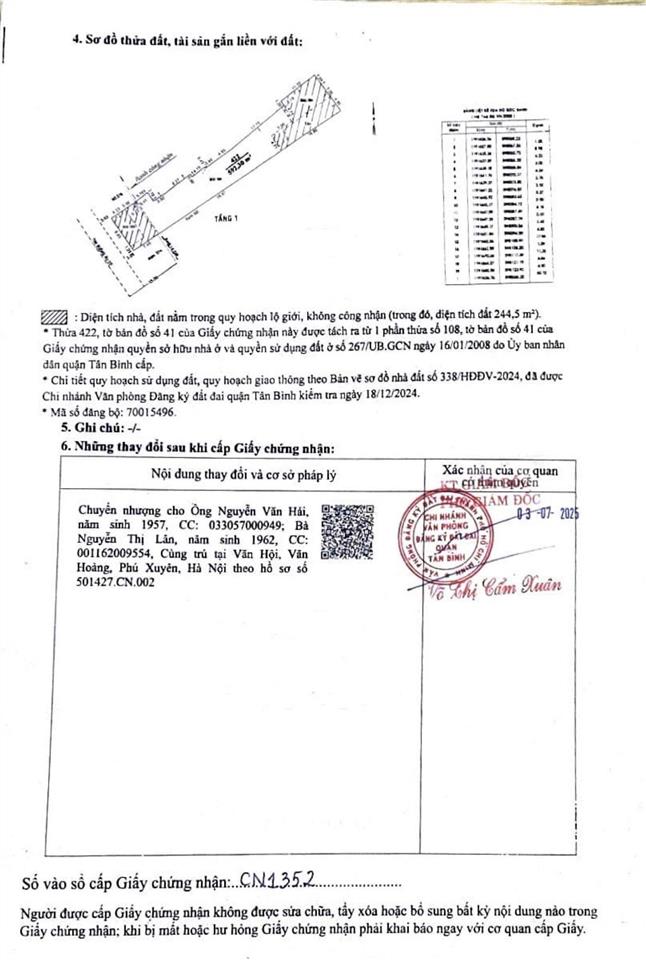Đất | 274 âu cơ, p. 9, q. tân bình | 10*65 = 592.3m2 | bán 55 tỷ  thuê đàm phán