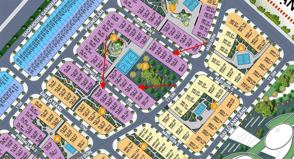 Đất nền biệt thự 180m2 có sổ hồng. hạ tầng đồng bộ, công viên ngay sau nhà. dân cư đông đúc