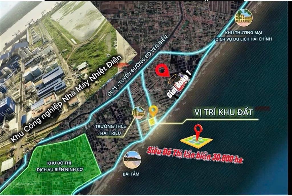 Lô đất đẹp view biển siêu hiếm mặt tiền 10m, tại hải hậu, nam định