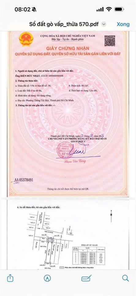 Bán lô đất đẹp hxh 8m đường nguyễn văn khối p11 gvdt 4x23m, đường 8m thông giá 9 tỷ tl