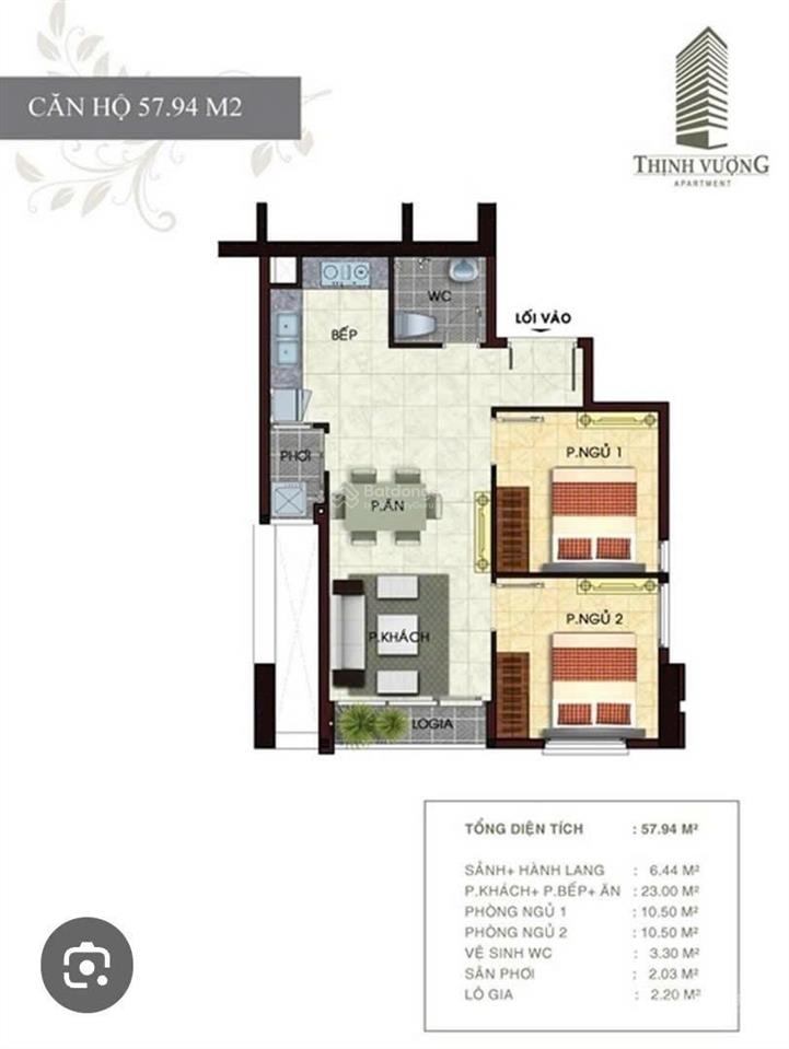 Chính chủ gửi bán nhanh ch 2pn 1wc ntcb có ban công 57m2 tại thịnh vượng giá 3.6 tỷ. shr