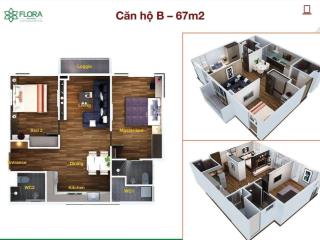 Chính chủ bán căn góc flora anh đào, thiết kế 2pn, 2wc có ban công, sổ hồng riêng.