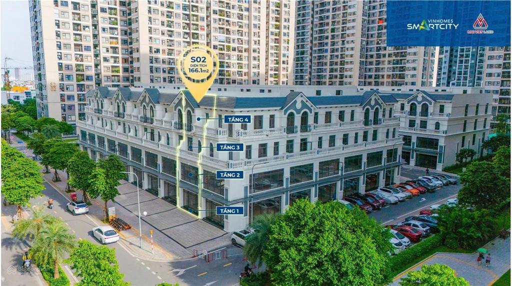 Bán shop tmdv 5 tầng + tum vinhomes smart city  dt 600800m²  cho thuê 120250tr/tháng