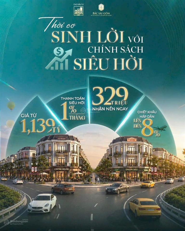 Mở bán dự án khu đô thị bắc sài gòn, giá tt chỉ với 239triệu/nền, pháp lý chuẩn, sổ hồng riêng