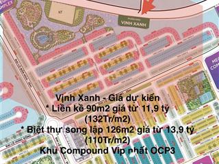 Sắp mở bán biệt thự song lập, giá dự kiến 110 triệu/m2 126m2 tại vinhomes ocean park 3