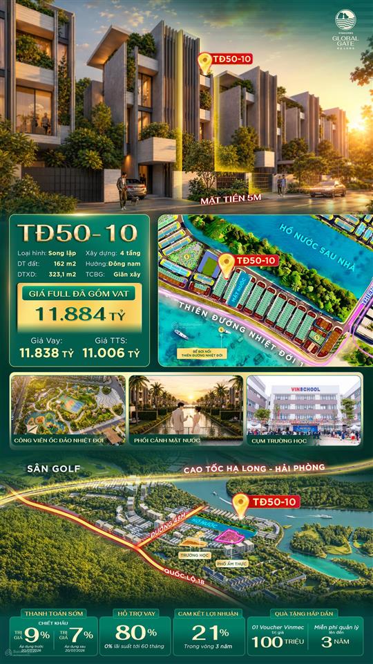 11 tỷ biệt thự song lập dự án hạ long xanh. đặc biệt quỹ giãn xây, vào tiền cực nhẹ