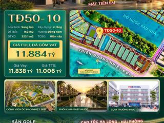 11 tỷ biệt thự song lập dự án hạ long xanh. đặc biệt quỹ giãn xây, vào tiền cực nhẹ