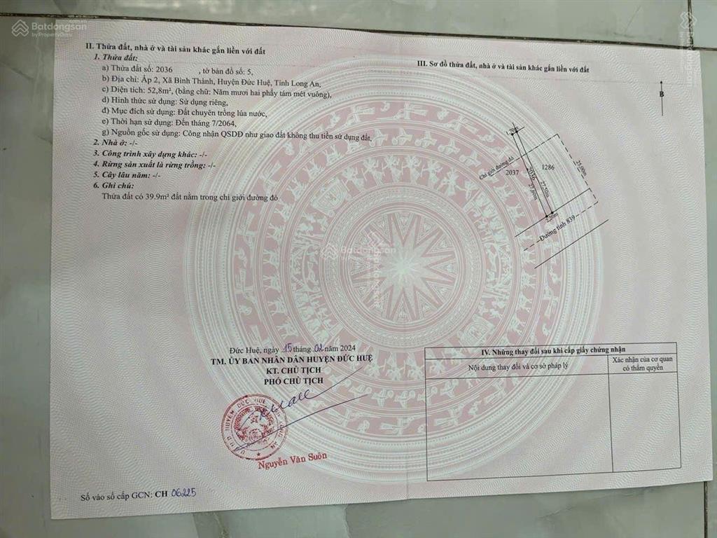 Bán 20m ngang mặt tiền tỉnh lộ 839