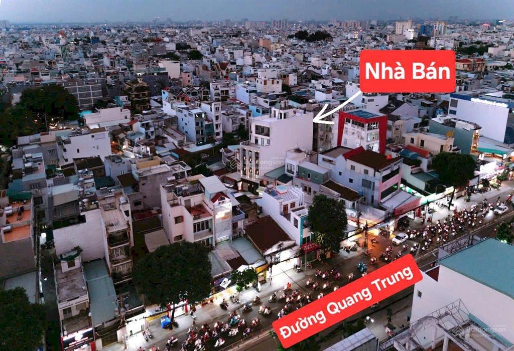 Toà nhà chdv 8 tầng 75 phòng, dt 8x25m đường 8m quang trung, thu 300tr/th giá 50 tỷ
