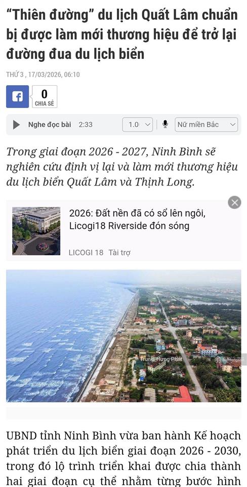 Bán 98m đất biển kdl quất lâm, full thổ cư, nhìn ra biển, xây nhà nghỉ, homestay, kinh doanh trọ