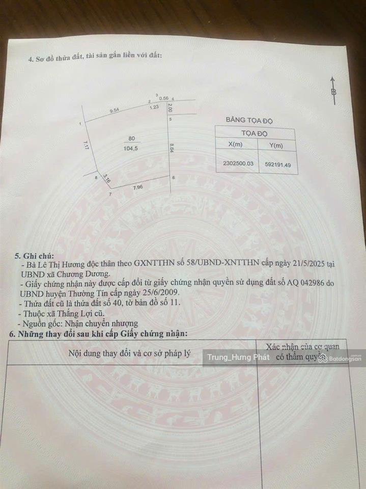 Bán 105m2 đất thôn mai xá, thắng lợi, thường tín, cách dự án kđt thể thao olympic 5p di chuyển