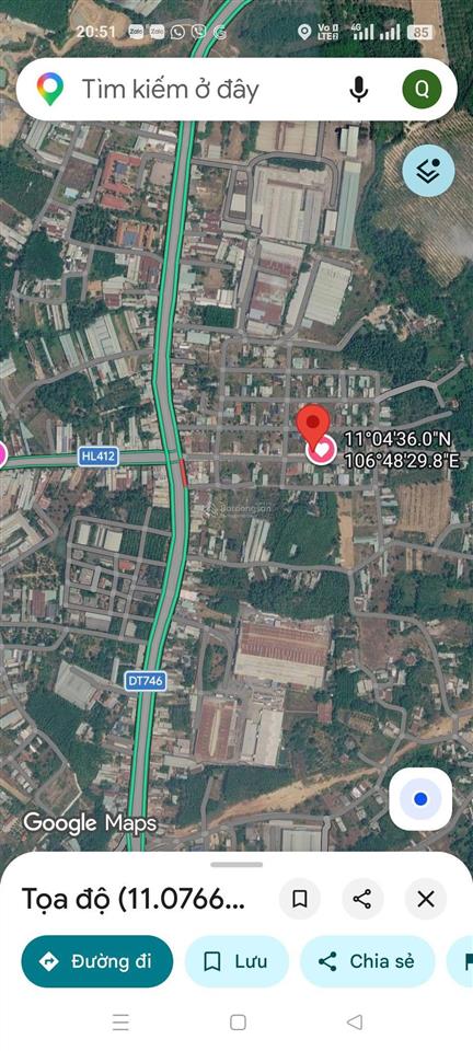 Bán đất 200m2 vuông vức khu dân cư phường tân uyên,tp hcm mặt tiền đường đt 746 giá 1,5tỷ xây tự do