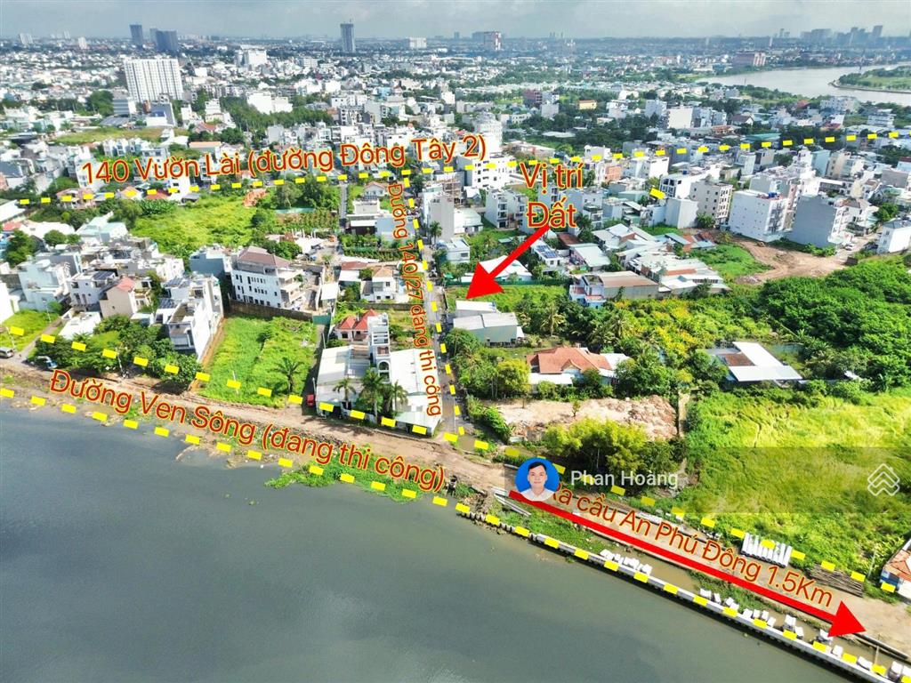 Bán 350m2 có 223m2 thổ cư đất 1/ sông thông vào khu sơn ca 8 đường vườn lài, an phú đông, giá 20 tỷ