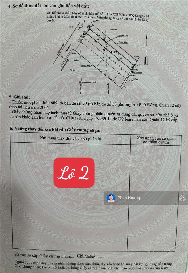 Bán 350m2 có 223m2 thổ cư đất 1/ sông thông vào khu sơn ca 8 đường vườn lài, an phú đông, giá 20 tỷ