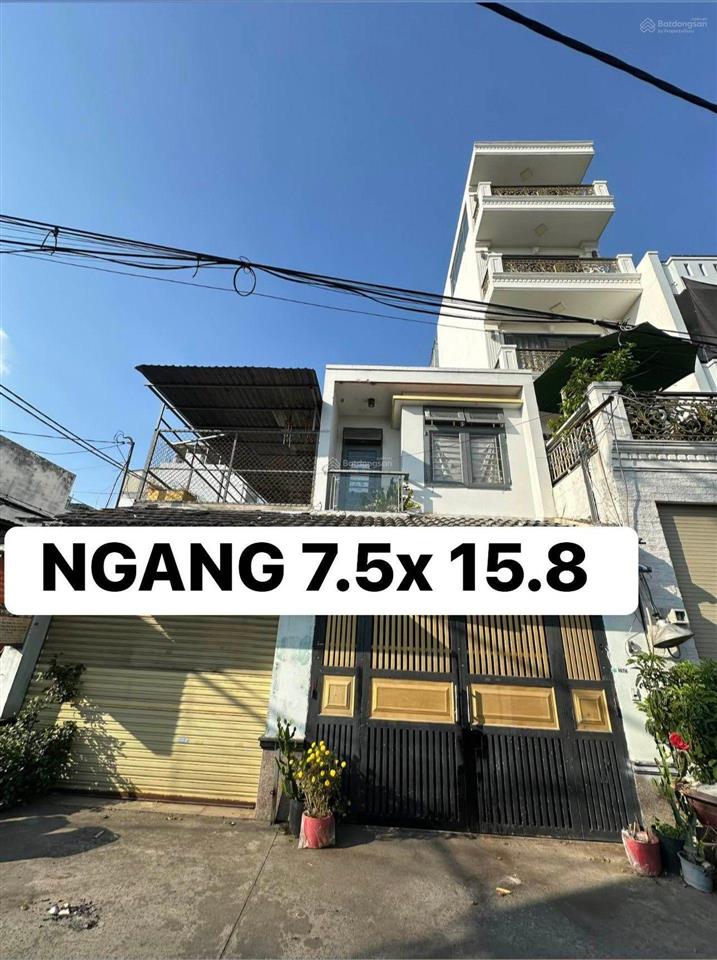 Giảm 700tr chỉ 5.6 tỷ gò xoài hẻm ô tô thông 7.5 x 15.8 (118m) ngang hiếm 1 trệt