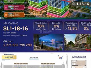 Studio vị trí sông hàn dễ khai thác đầu tư chỉ 2 tỷ