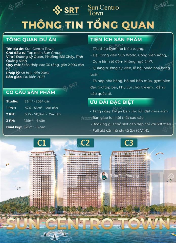 Giảm sâu kịch sàn full giá 1tỷ480 mua đứt căn studio mặt biển bãi cháy hạ long sun centro town