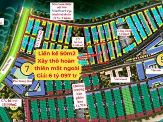Liền kề 50m2 xây 4 tầng gần vinpearl, phố trung hoa bàn giao t3.2027 giá 6.097 tỷ