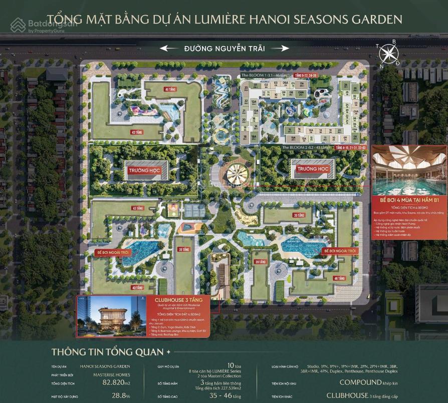 Bán căn hộ 1pn trục 15a tại hanoi seasons garden, 58,4m2, giá 8,312 tỷ