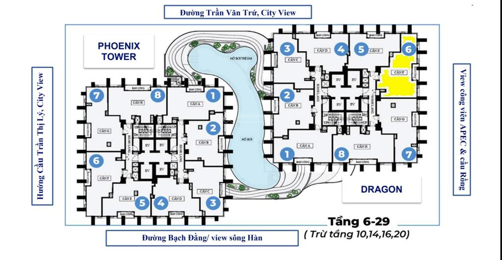 Bán căn góc d.1506 dragon tower  64,36m²  view công viên apec & cầu rồng