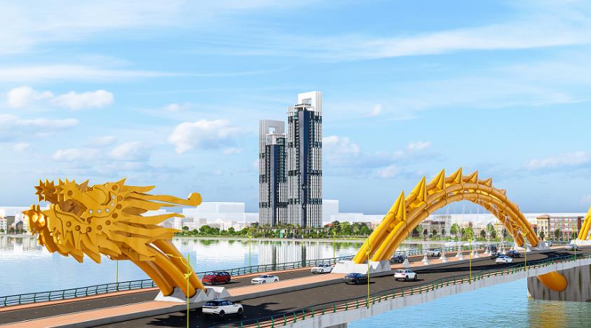 Căn hộ góc river view 64,47m  danang landmark tower
