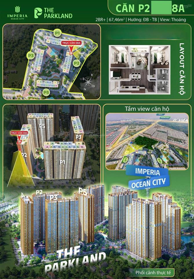 Căn góc 2pn+ view pháo hoa và biệt thự đảo the parkland  imperia ocean city