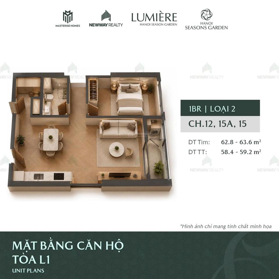 Bán căn hộ chung cư tại hanoi seasons garden, giá thỏa thuận, 56 m2, 2pn, 1wc